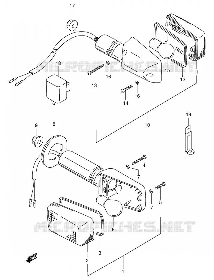 CLIGNOTANTS Suzuki MOTO 600 GSX-F 1997  GSX600FU2V(E2)