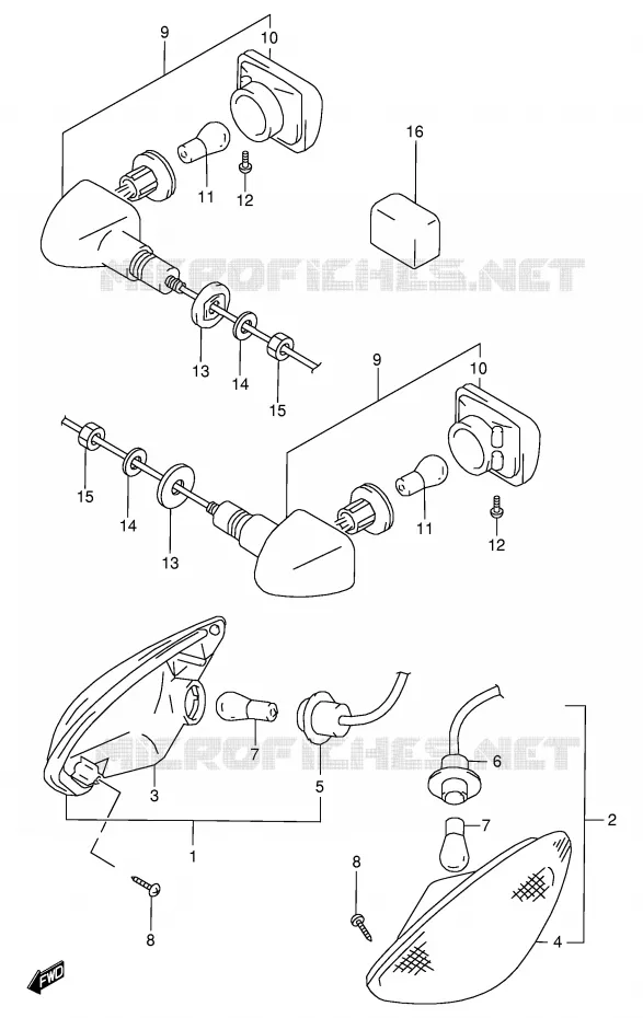 CLIGNOTANTS Suzuki MOTO 600 GSX-F 2000  GSX600FY(E2)