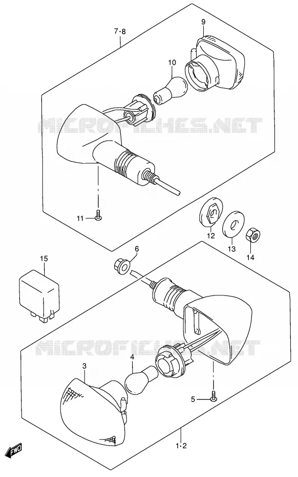 CLIGNOTANTS Suzuki MOTO 750 GSX 2000  GSX750Y(E4)