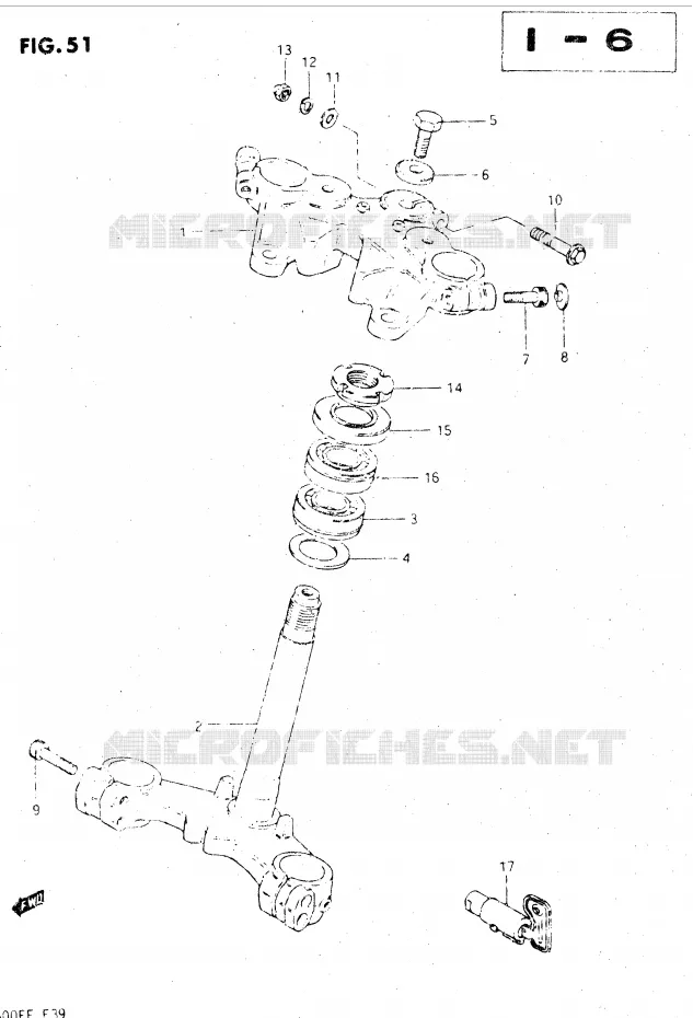 COLONNE DE DIRECTION (GSX500ESE/ESF) Suzuki MOTO 500 GSX-E 1984  GSX500ESE(E39)