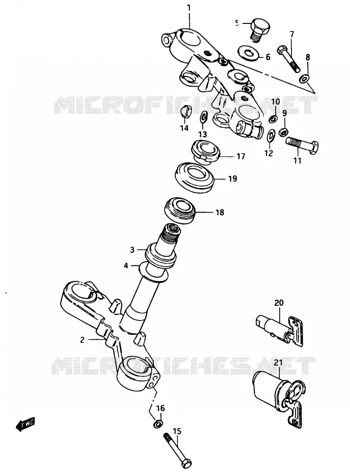 COLONNE DE DIRECTION (MODELE D) Suzuki MOTO 750 GSX-E 1983  GSX750ESD(D/E)