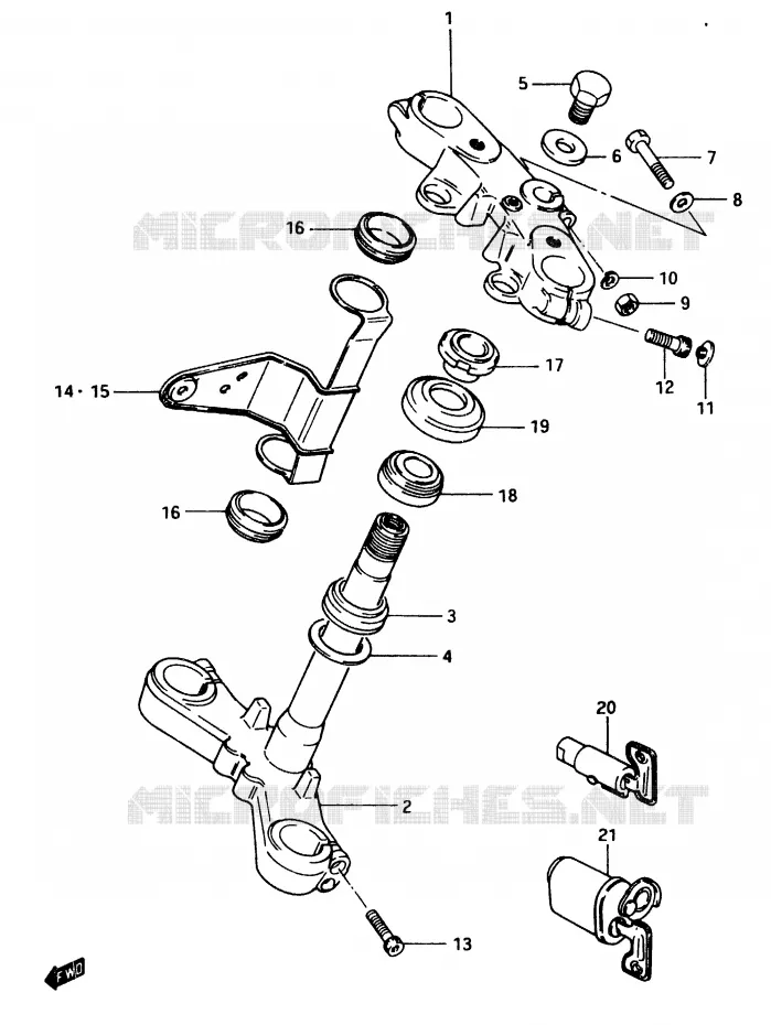COLONNE DE DIRECTION (MODELE E) Suzuki MOTO 750 GSX-E 1984  GSX750EFE(D/E)
