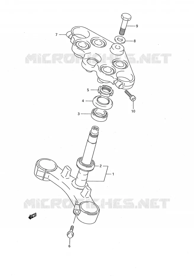 COLONNE DE DIRECTION Suzuki MOTO 750 GSX-F 1992  GSX750FN(E28)
