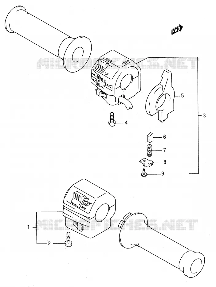 COMMODOS (MODELE K/L/M/N/P/R/S/T) Suzuki MOTO 600 GSX-F 1992  GSX600FU2N(E28)