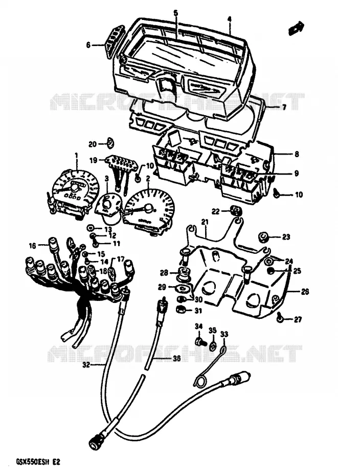 COMPTEUR (GSX550EF/EUF/EG/EUG/EUH) Suzuki MOTO 550 GSX-E 1987  GSX550EUH(F/G/H)