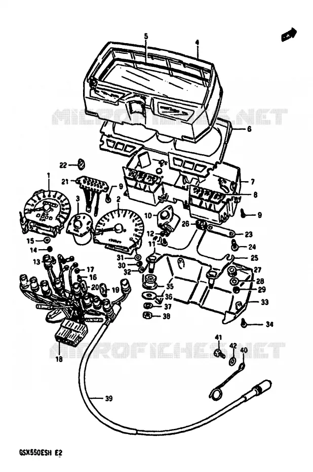 COMPTEUR (GSX550ESF/EFF/ESG/EFG/ESH/EFH) Suzuki MOTO 550 GSX-E 1985  GSX550ESF(F/G/H)