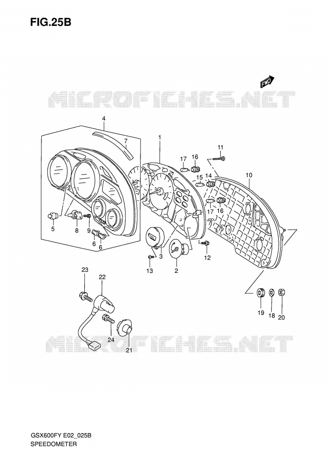 COMPTEUR (MODELE K1/K2/K3) Suzuki MOTO 600 GSX-F 2000  GSX600FY(E2)