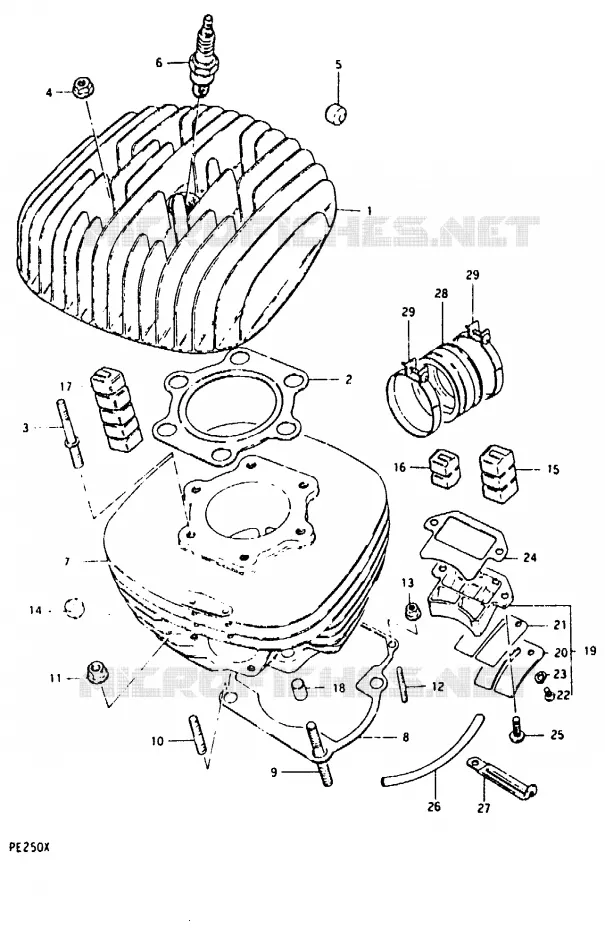 CYLINDRE Suzuki MOTO 250 PE 1981  PE250X(T/X)