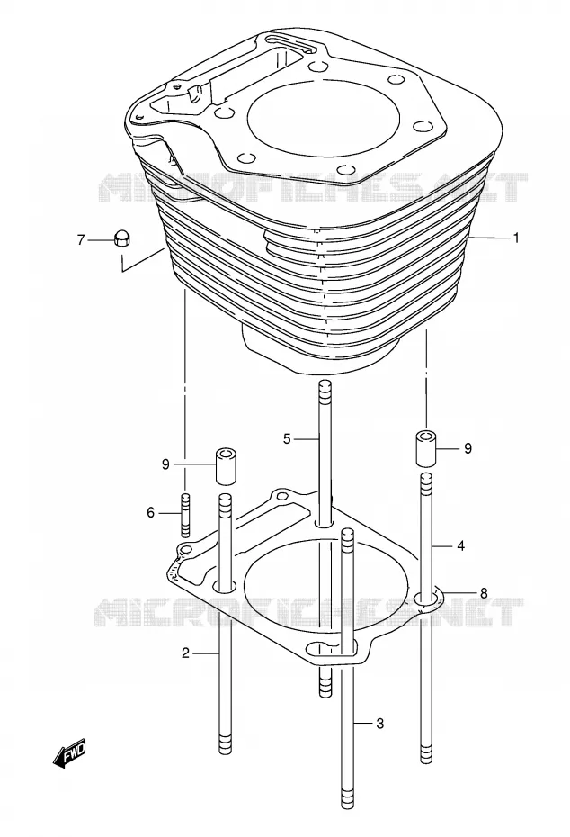 CYLINDRE Suzuki MOTO 650 SAVAGE 2000  LS650PY(E3/E28)