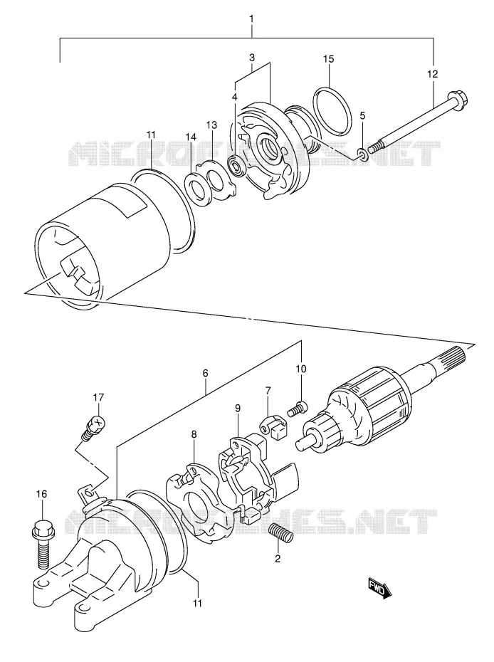 DEMARREUR (MODELE K1/K2/K3) Suzuki MOTO 600 GSX-F 2001  GSX600FUK1(E2)