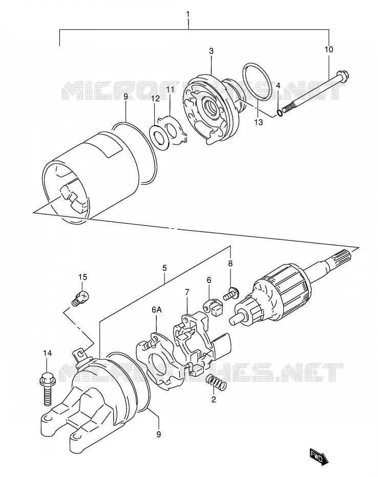 DEMARREUR (MODELE W/X/Y) Suzuki MOTO 600 GSX-F 2001  GSX600FUK1(E2)