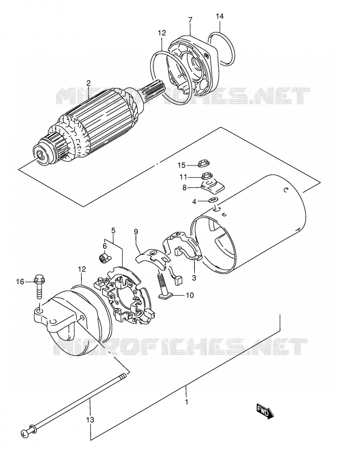 DEMARREUR (VOIR NOTE) Suzuki MOTO 650 BOULEVARD 2002  LS650PK2(E3/E28)