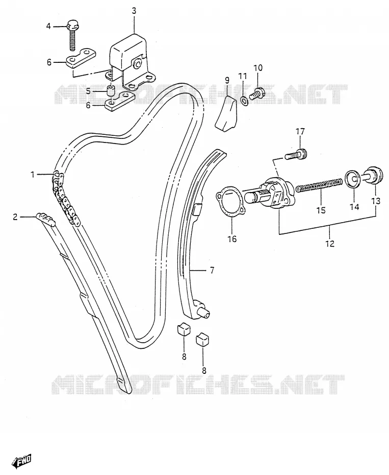 DISTRIBUTION (MODELE J/K/L/M/N/P/R/S) Suzuki MOTO 600 GSX-F 1993  GSX600FP(E28)