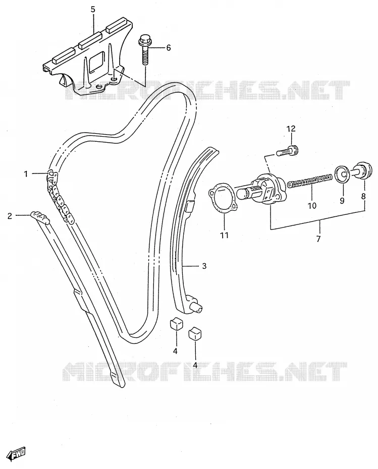 DISTRIBUTION (MODELE T) Suzuki MOTO 600 GSX-F 1991  GSX600FUM(E28)