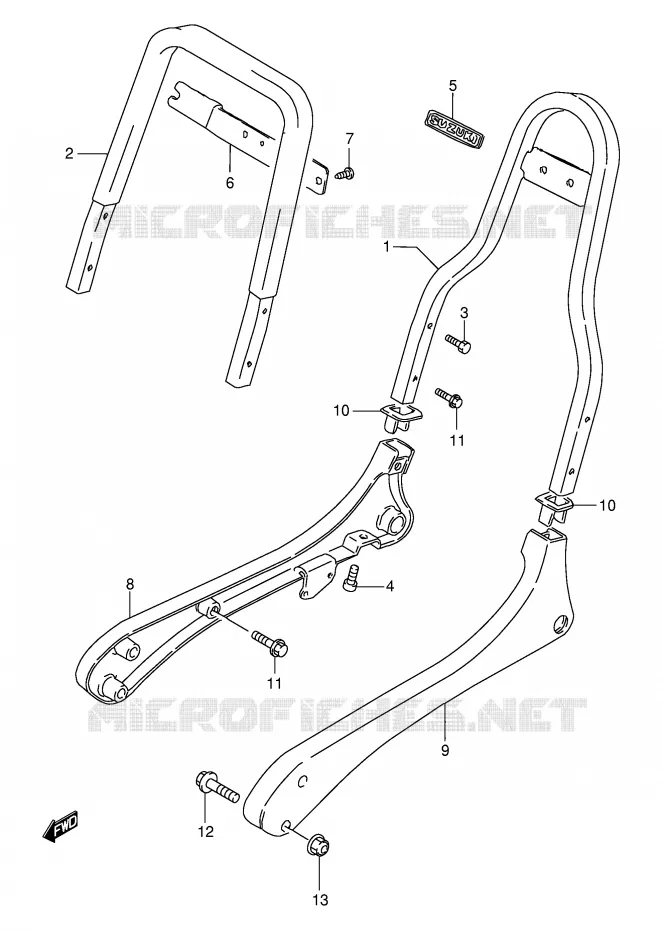 DOSSERET (MODELE T) Suzuki MOTO 650 SAVAGE 2001  LS650PK1(E2)