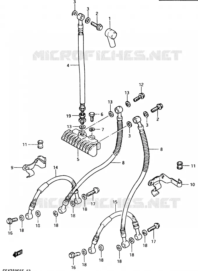 DURITE DE FREIN AVANT (GSX750EE) Suzuki MOTO 750 GSX-E 1984  GSX750EE(D/E)