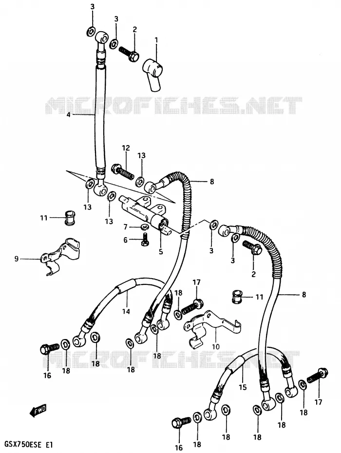 DURITE DE FREIN AVANT (GSX750ESD/ESE/EFE) Suzuki MOTO 750 GSX-E 1984  GSX750ESE(D/E)