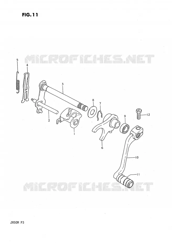 ENSEMBLE DE SELECTION DE VITESSES Suzuki MOTO 50 JR 1985  JR50F(P3)