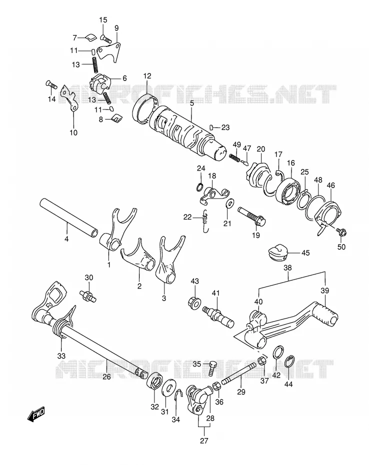ENSEMBLE DE SELECTION DE VITESSES Suzuki MOTO 600 GSX-F 2002  GSX600FUK2(E2)