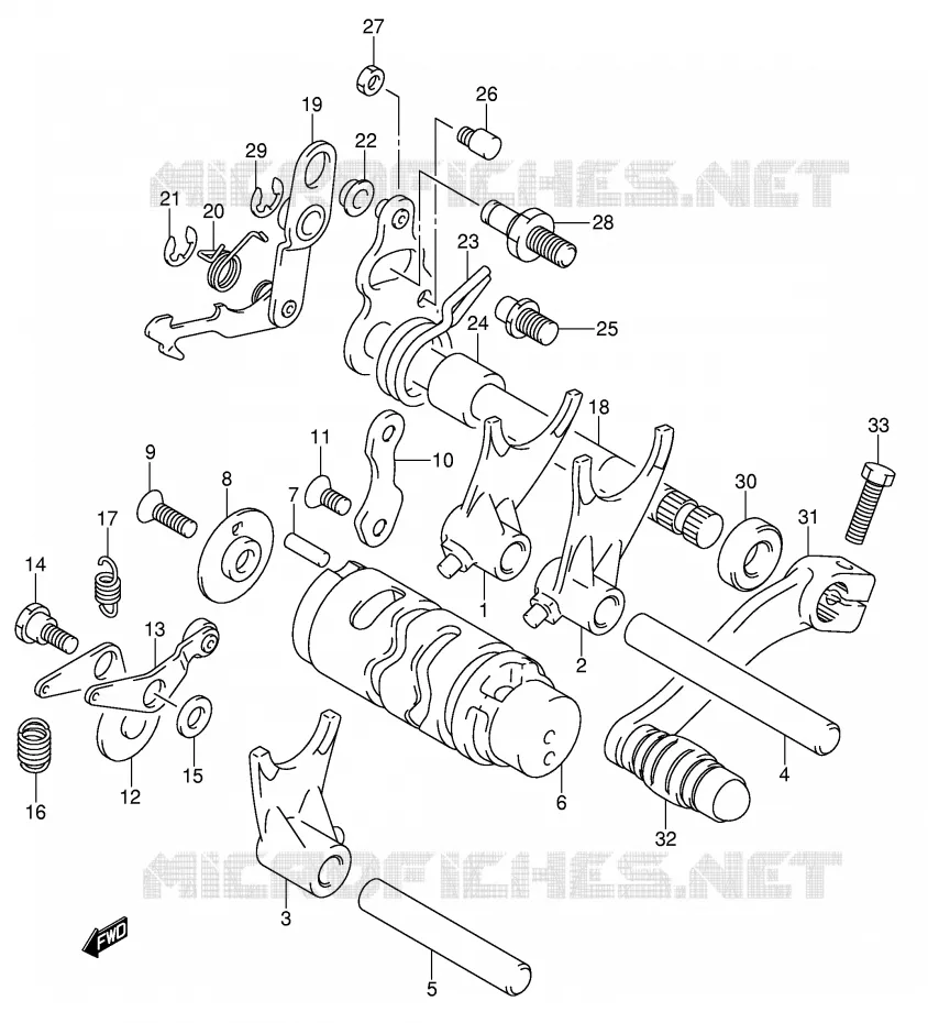 ENSEMBLE DE SELECTION DE VITESSES Suzuki MOTO 80 JR 2005  JR80K5(P3/P28)