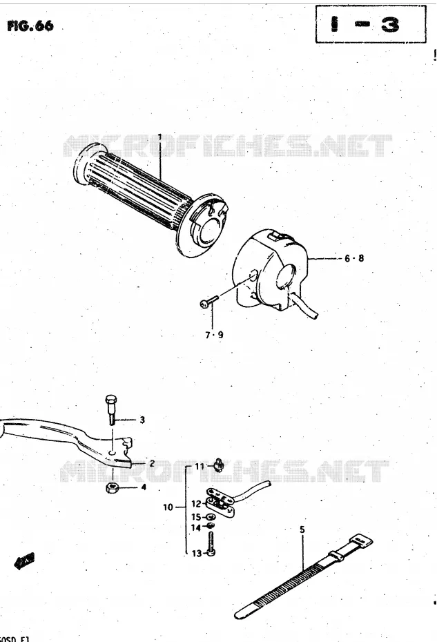 ENSEMBLE LEVIER - COMMODO DROIT (MODELE Z) Suzuki MOTO 750 GSX-S 1982  GSX750SZ(E1)