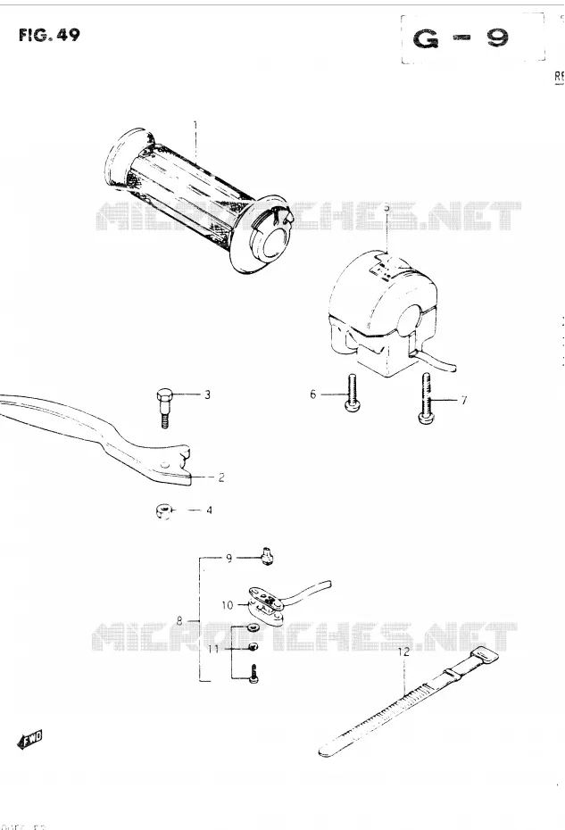 ENSEMBLE LEVIER - COMMODO DROIT Suzuki MOTO 400 GSX 1986  GSX400SG(E2)