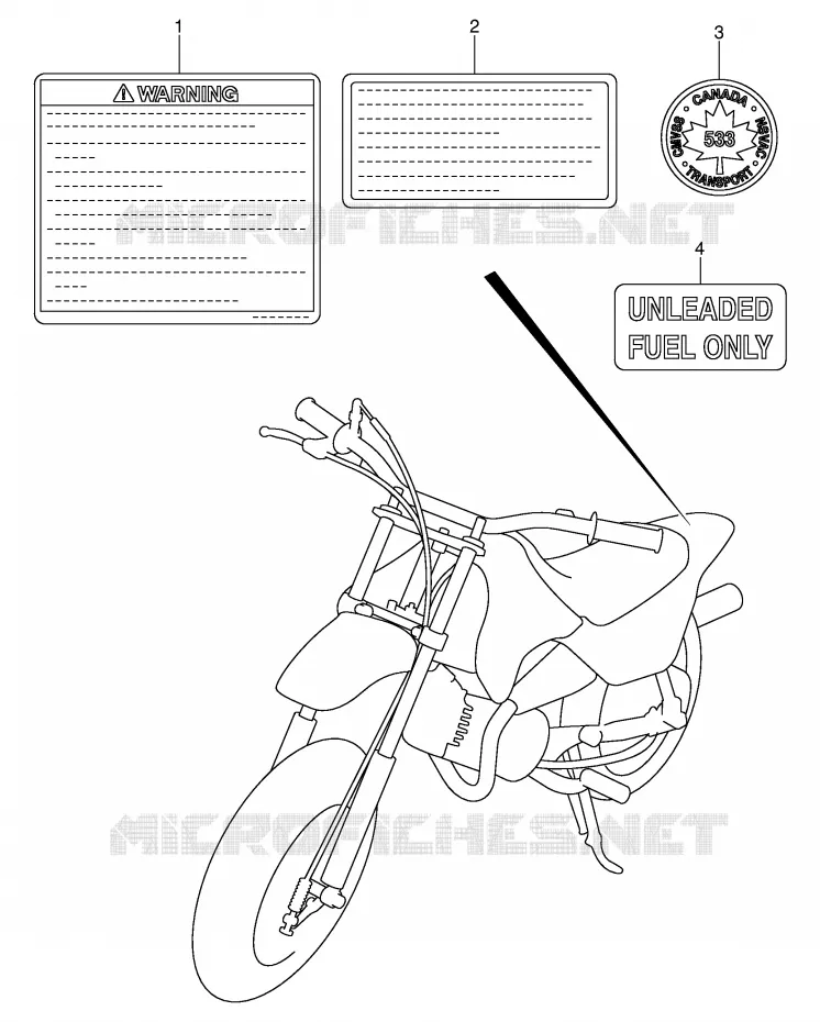 ETIQUETTE Suzuki MOTO 50 JR 2004  JR50K4(P3/P28)