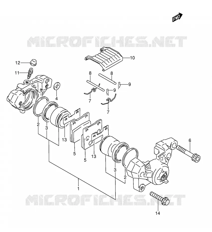 ETRIER DE FREIN ARRIERE (MODELE J) Suzuki MOTO 600 GSX-F 1996  GSX600FUT(E2)