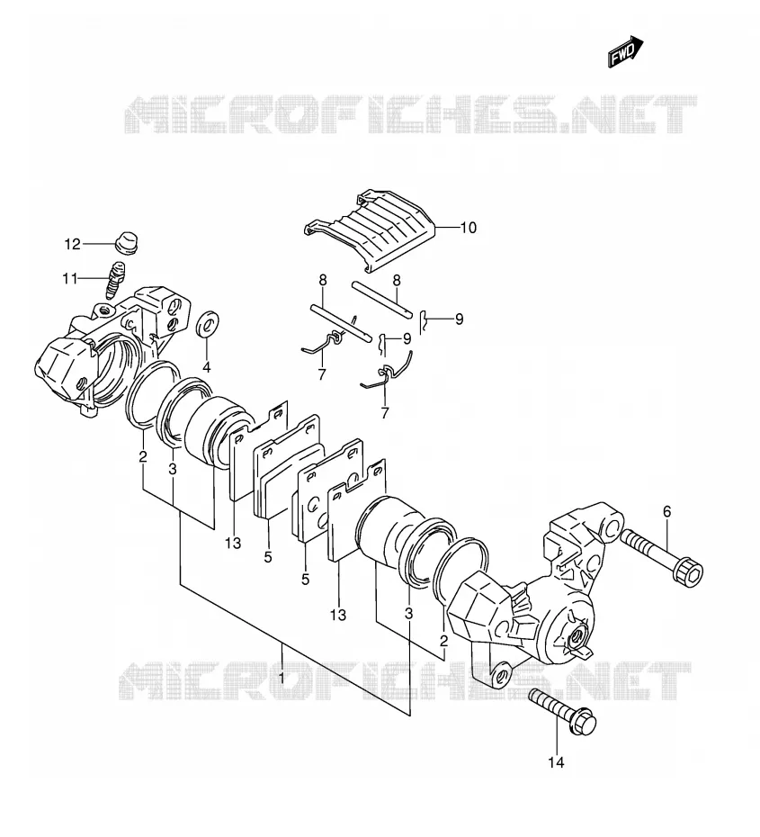 ETRIER DE FREIN ARRIERE (MODELE K/L/M/N) Suzuki MOTO 600 GSX-F 1995  GSX600FS(E2)