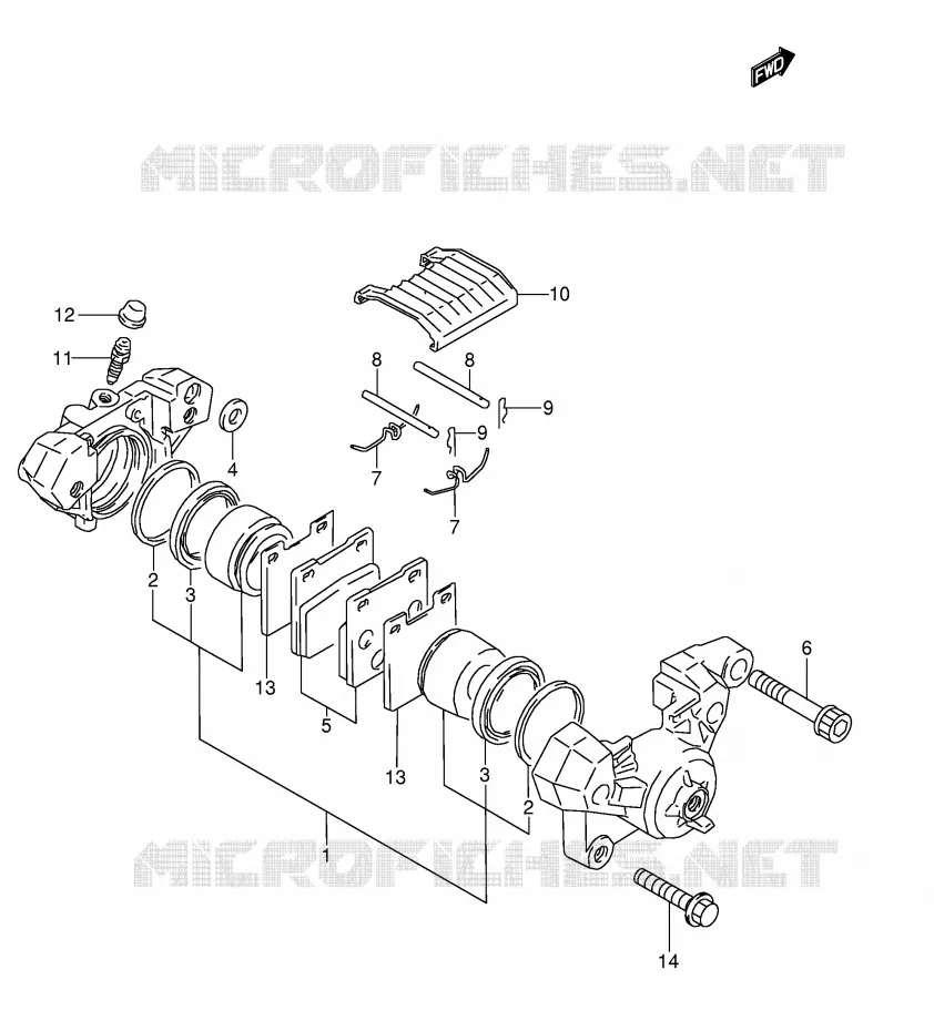 ETRIER DE FREIN ARRIERE (MODELE P/R/S/T) Suzuki MOTO 600 GSX-F 1989  GSX600FUK(E2)