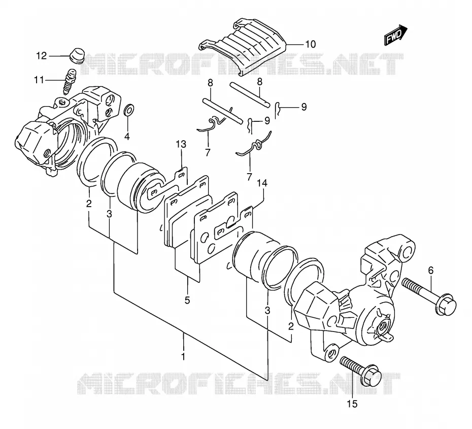 ETRIER DE FREIN ARRIERE (MODELE P/R/S/T) Suzuki MOTO 750 GSX-F 1993  GSX750FP(E2)