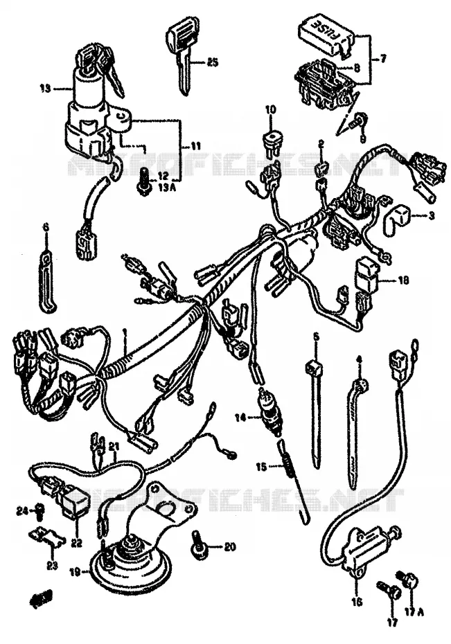 FAISCEAU ELECTRIQUE (MODELE K/L/M/N/P/R) Suzuki MOTO 750 GSX-F 1991  GSX750FM(K-T)