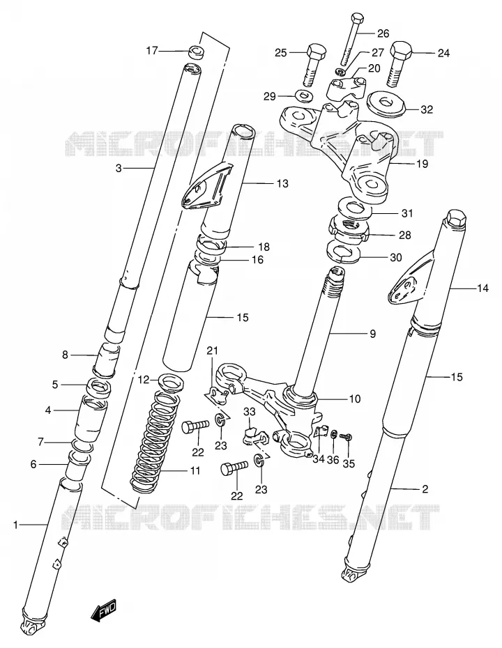 FOURCHE AVANT (E7) Suzuki MOTO 125 Autres-modeles 1982  K125Z(E7)
