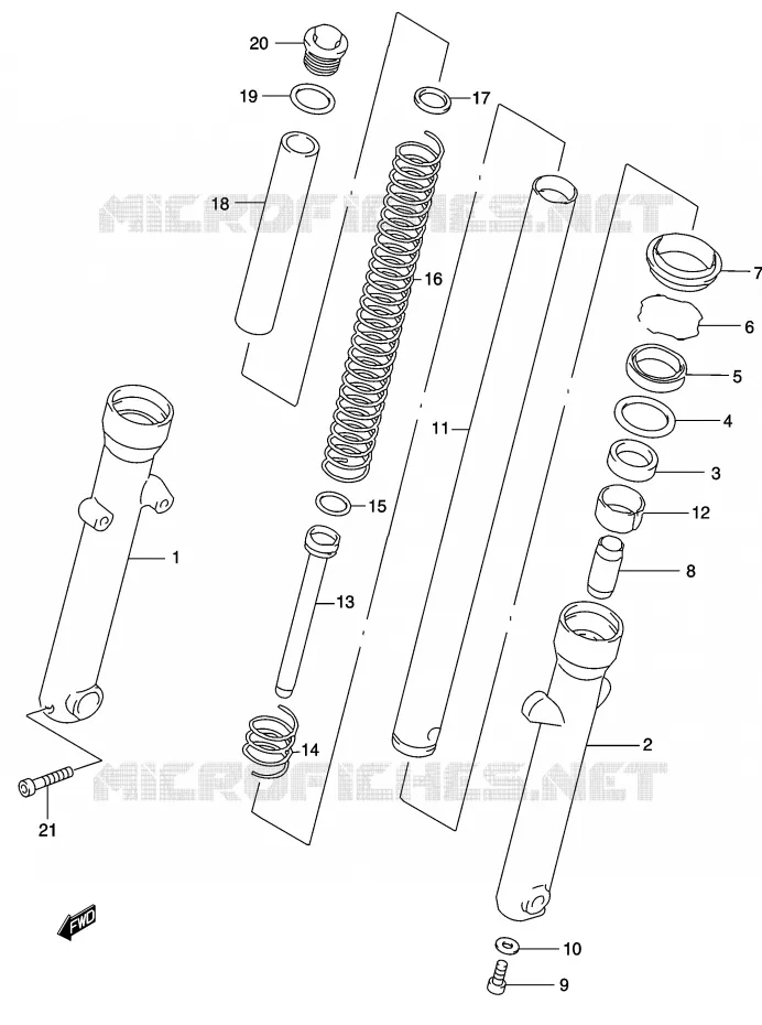 FOURCHE Suzuki MOTO 250 MARAUDER 2002  GZ250K2(K3)