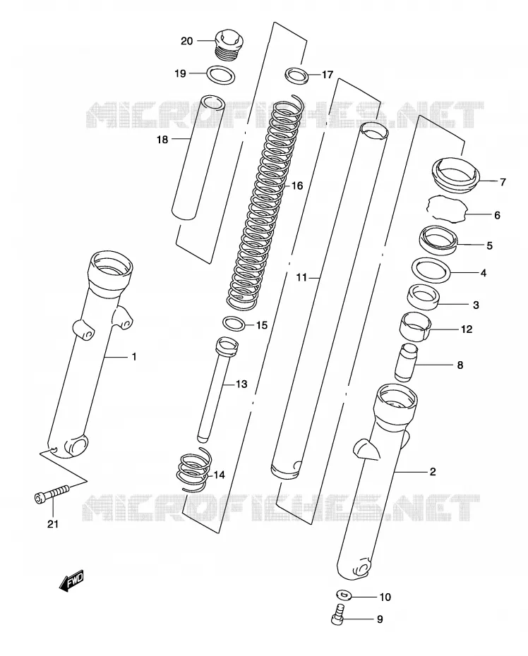 FOURCHE Suzuki MOTO 250 MARAUDER 2003  GZ250LK3(P19)