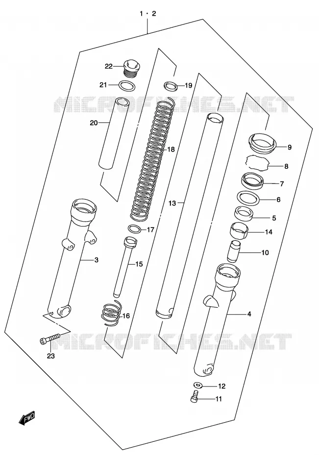 FOURCHE Suzuki MOTO 250 MARAUDER 2004  GZ250K4(P3)