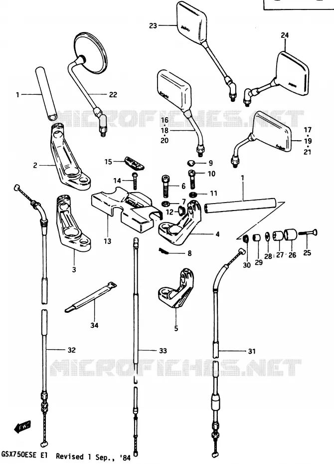 GUIDON (GSX750EE) Suzuki MOTO 750 GSX-E 1984  GSX750EE(D/E)
