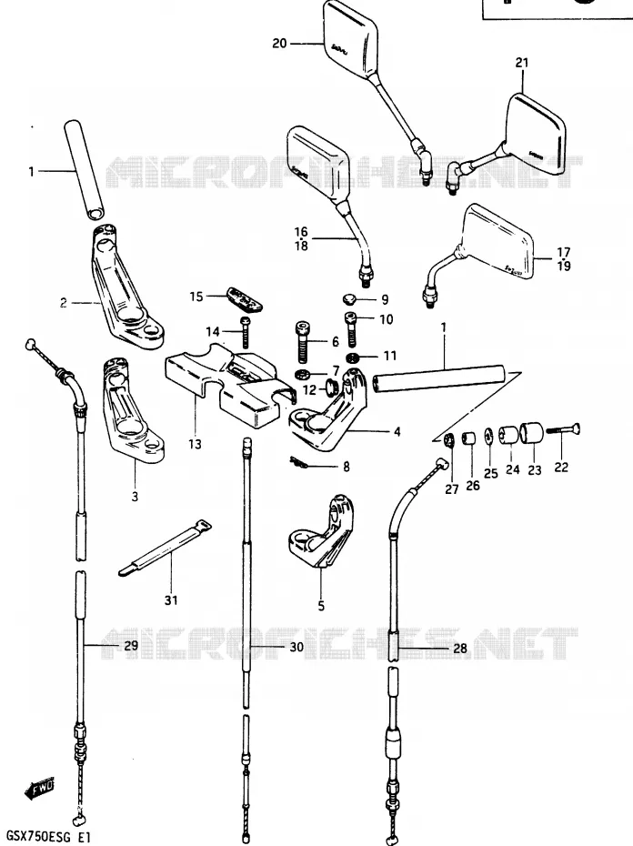 GUIDON (GSX750EF) Suzuki MOTO 750 GSX-E 1985  GSX750EF(F)