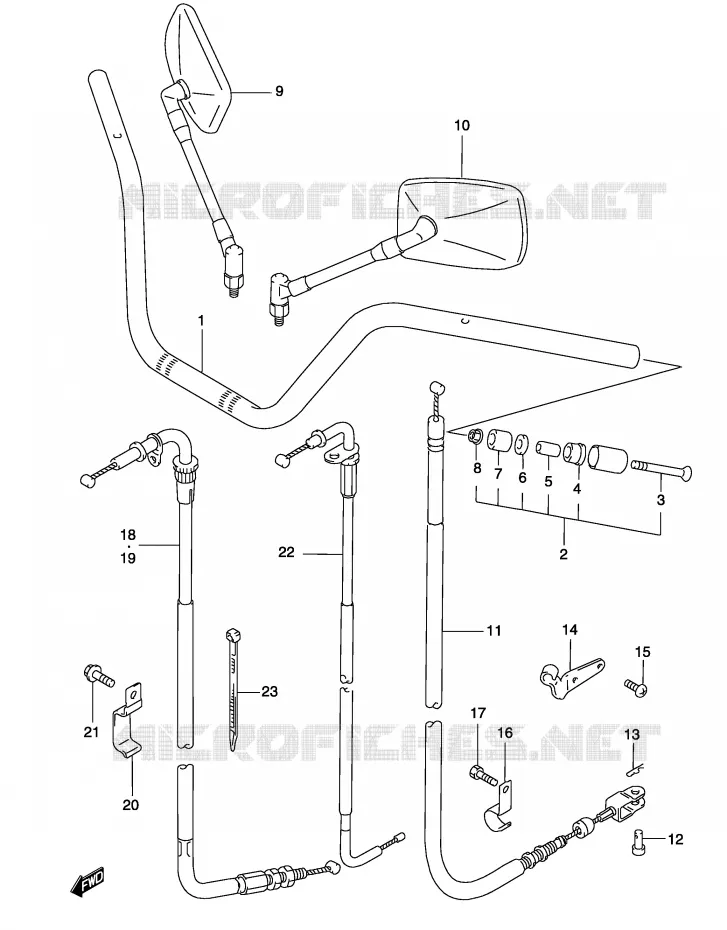 GUIDON Suzuki MOTO 250 MARAUDER 2002  GZ250K2(P19)