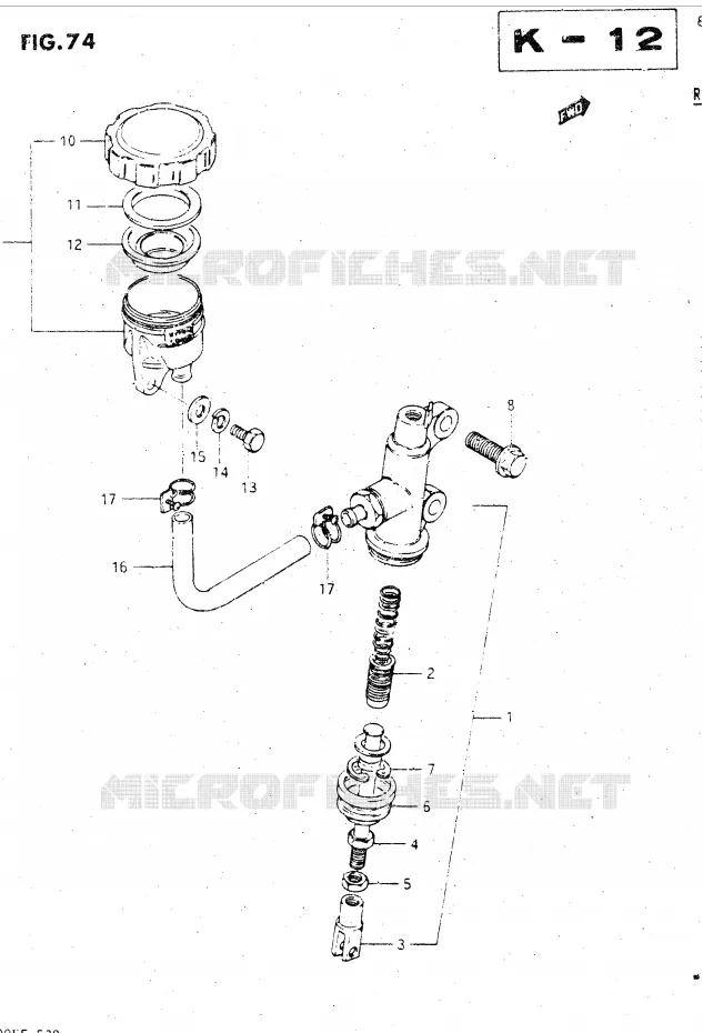 MAITRE CYLINDRE ARRIERE Suzuki MOTO 500 GSX-E 1984  GSX500EE(E39)