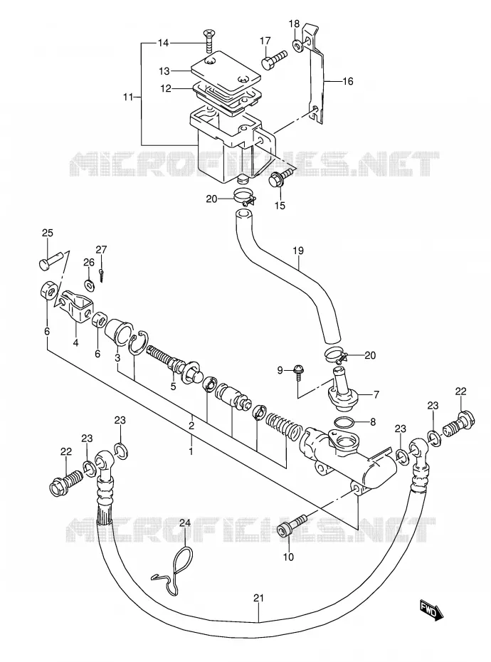 MAITRE CYLINDRE ARRIERE Suzuki MOTO 600 GSX-F 1994  GSX600FU2R(E2)