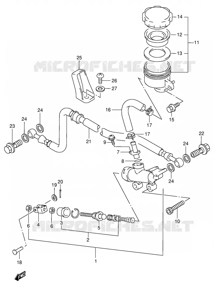 MAITRE CYLINDRE ARRIERE Suzuki MOTO 600 GSX-F 2003  GSX600FK3(E2)