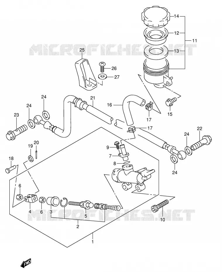 MAITRE CYLINDRE ARRIERE Suzuki MOTO 600 GSX-F 2004  GSX600FK4(E2)