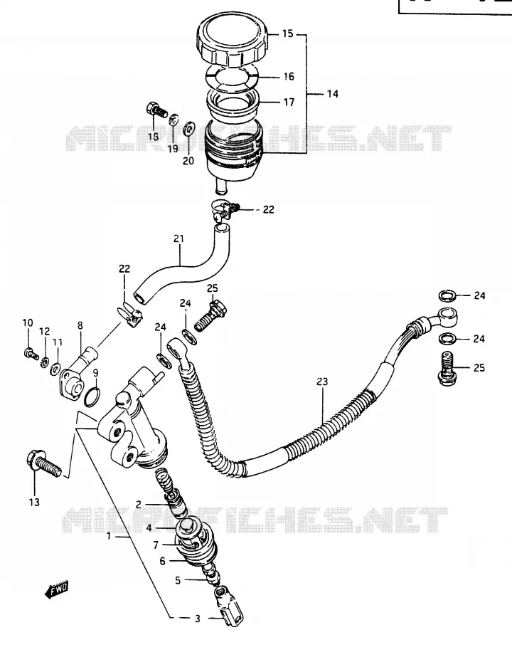 MAITRE CYLINDRE ARRIERE Suzuki MOTO 750 GSX-E 1985  GSX750ESF(F)