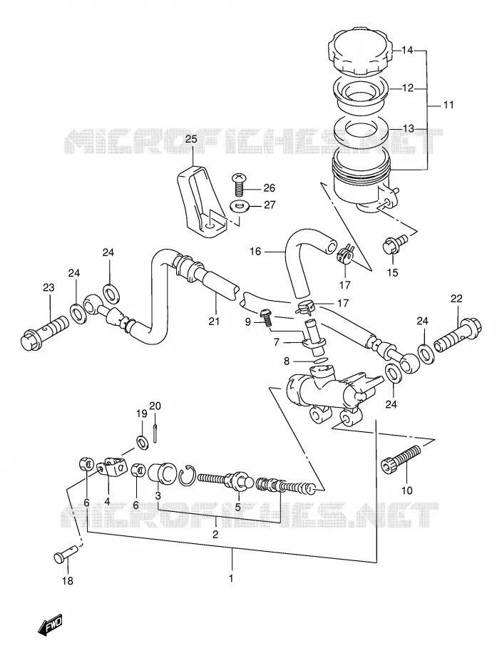 MAITRE CYLINDRE ARRIERE Suzuki MOTO 750 GSX-F 2000  GSX750FY(E2)