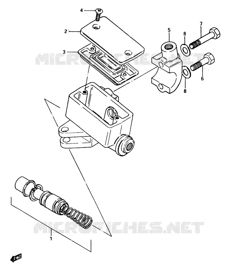 MAITRE CYLINDRE AVANT (GSX750ESD) Suzuki MOTO 750 GSX-E 1984  GSX750EE(D/E)