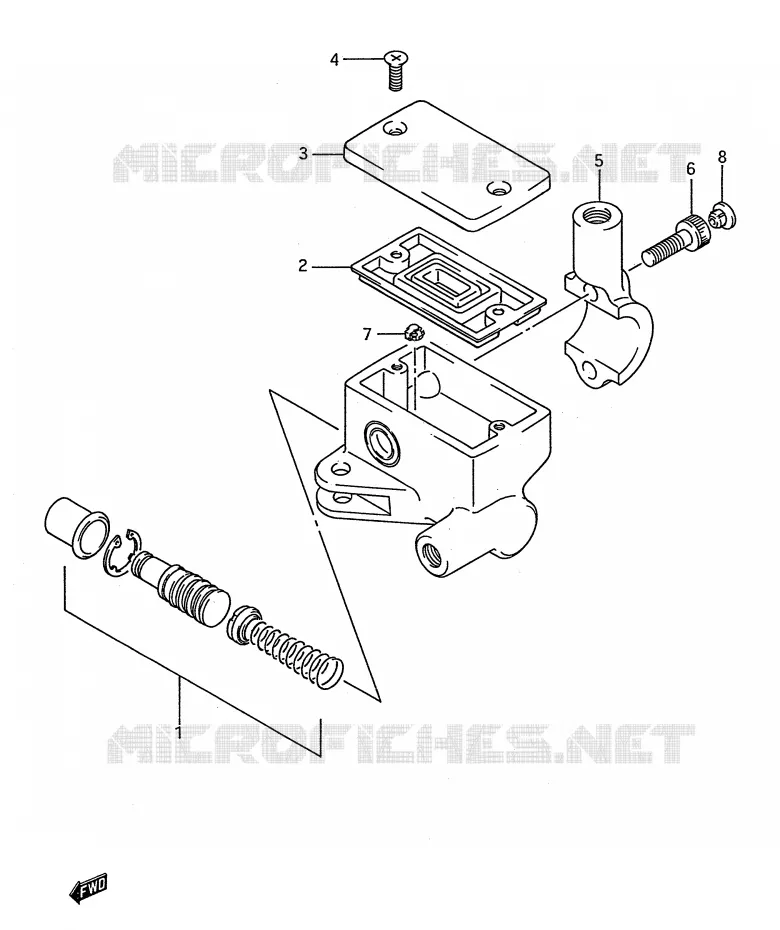 MAITRE CYLINDRE AVANT (LS650FG/FJ/FK/FL) Suzuki MOTO 650 BOULEVARD 1991  LS650M(E28)