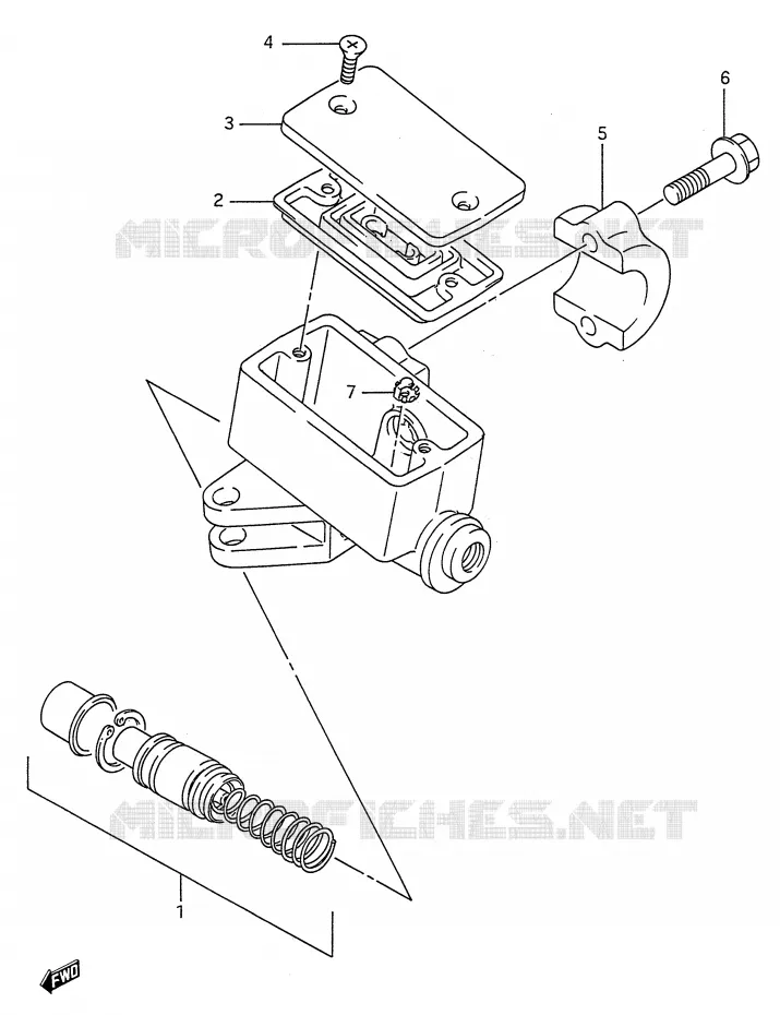 MAITRE CYLINDRE AVANT (MODELE J) Suzuki MOTO 600 GSX-F 1990  GSX600FU2L(E28)