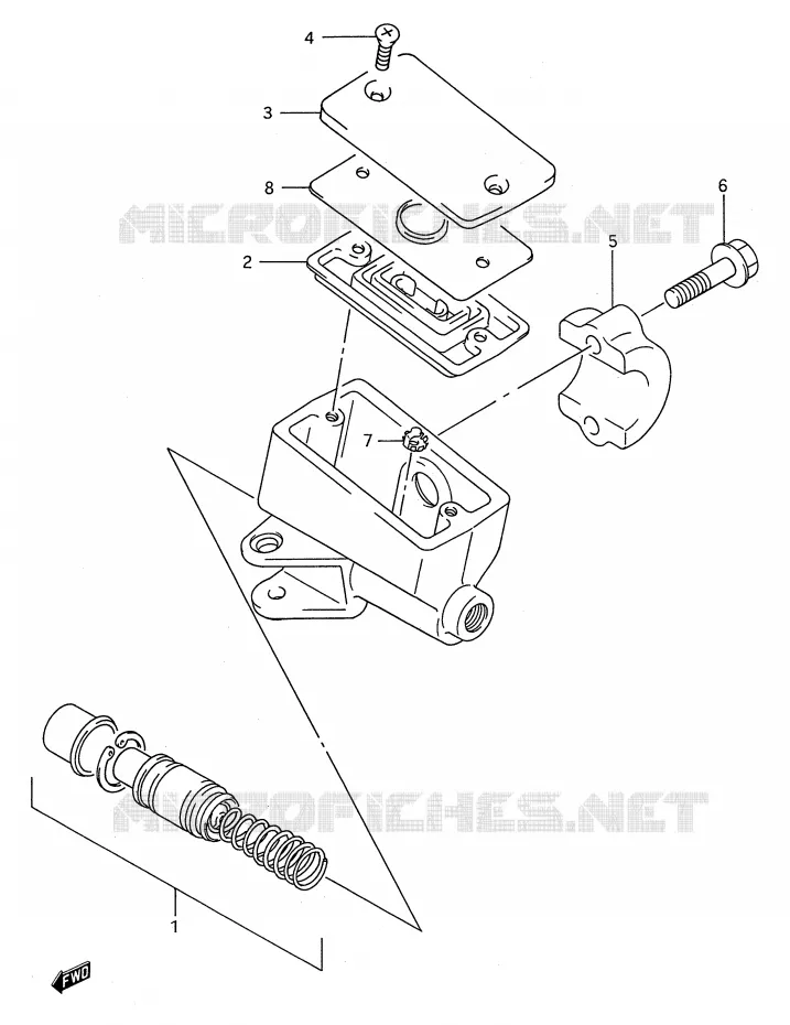 MAITRE CYLINDRE AVANT (MODELE P/R/S/T) Suzuki MOTO 600 GSX-F 1988  GSX600FJ(E28)