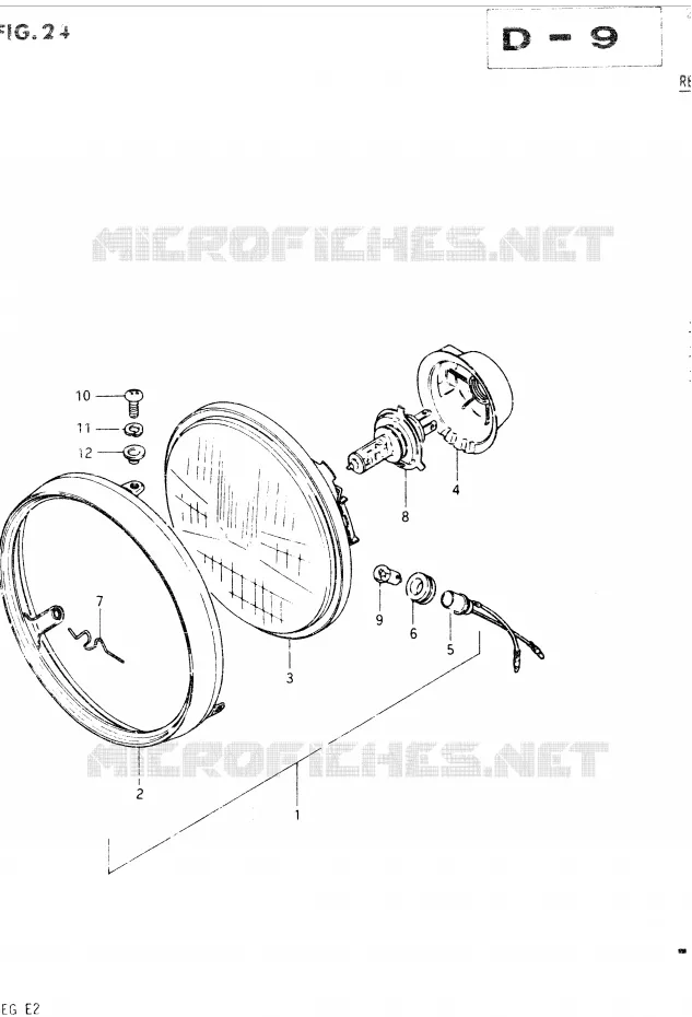 PHARE (E2) Suzuki MOTO 400 GSX 1986  GSX400EG(E2)